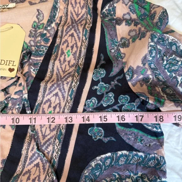 Jodifl Boho Paisley Print Lace Up Neck Maxi Dress Size S NWT - Picture 8 of 10
